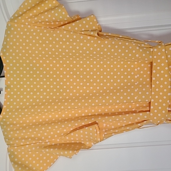 Mitilly large yellow polka-dot summer dress - Picture 7 of 10